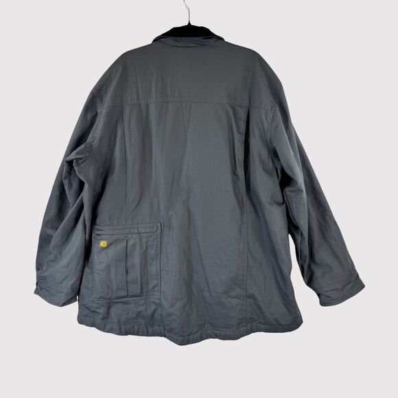 DEWALT Mens Jacket Gray Heated Barn Coat Full Zip Lined Flannel Work Size XL - Picture 3 of 11